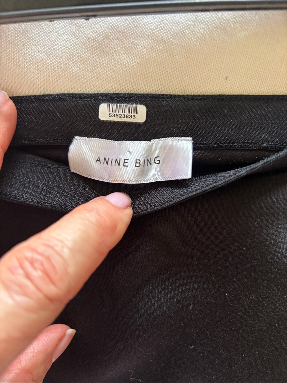 Anine Bing Black Bar Silk Skirt -Sz M - Picture 2 of 3